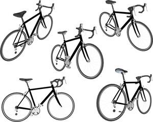 Vector sketch illustration of athlete's racing bike design for race