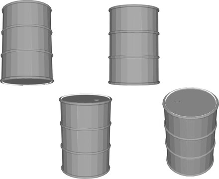 Vector sketch illustration of barrel oil drum design