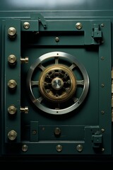 Bank vault door with a combination lock, symbolizing security and financial stability, Generative AI