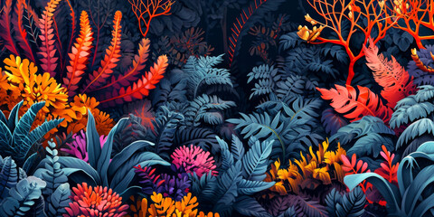 Fototapeta na wymiar a colorful botanical illustration, generative AI