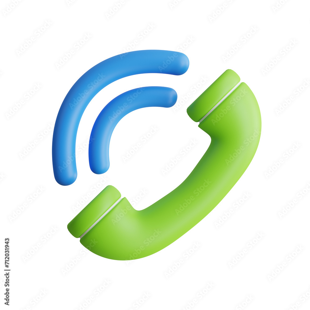 Fototapete 3d call model accessing communication initiating conversations. 3d illustration, 3d element, 3d rend