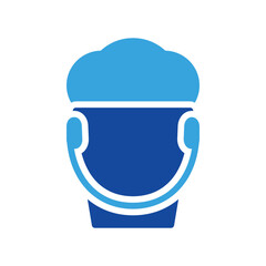 sand bucket icon vector or logo illustration style