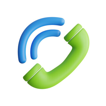 3D Call Model Accessing Communication Initiating Conversations. 3d illustration, 3d element, 3d rendering. 3d visualization isolated on a transparent background