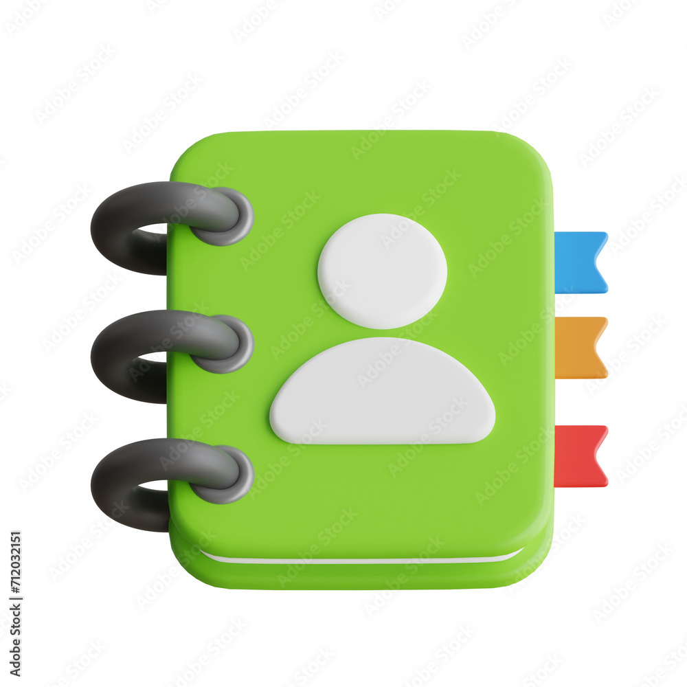 Aufkleber 3D Contact Model Initiating Communication. 3d illustration, 3d element, 3d rendering. 3d visualization isolated on a transparent background