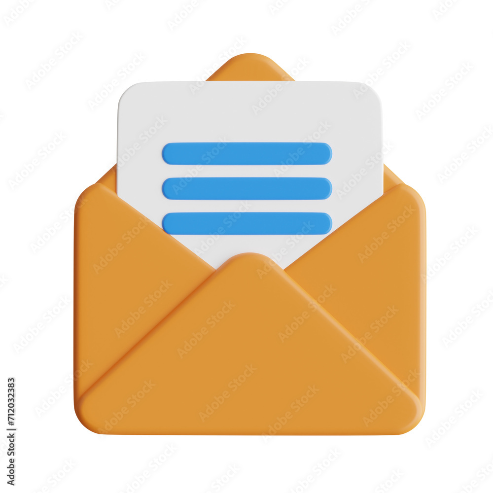 Poster 3d email model accessing your digital correspondence with ease. 3d illustration, 3d element, 3d rend