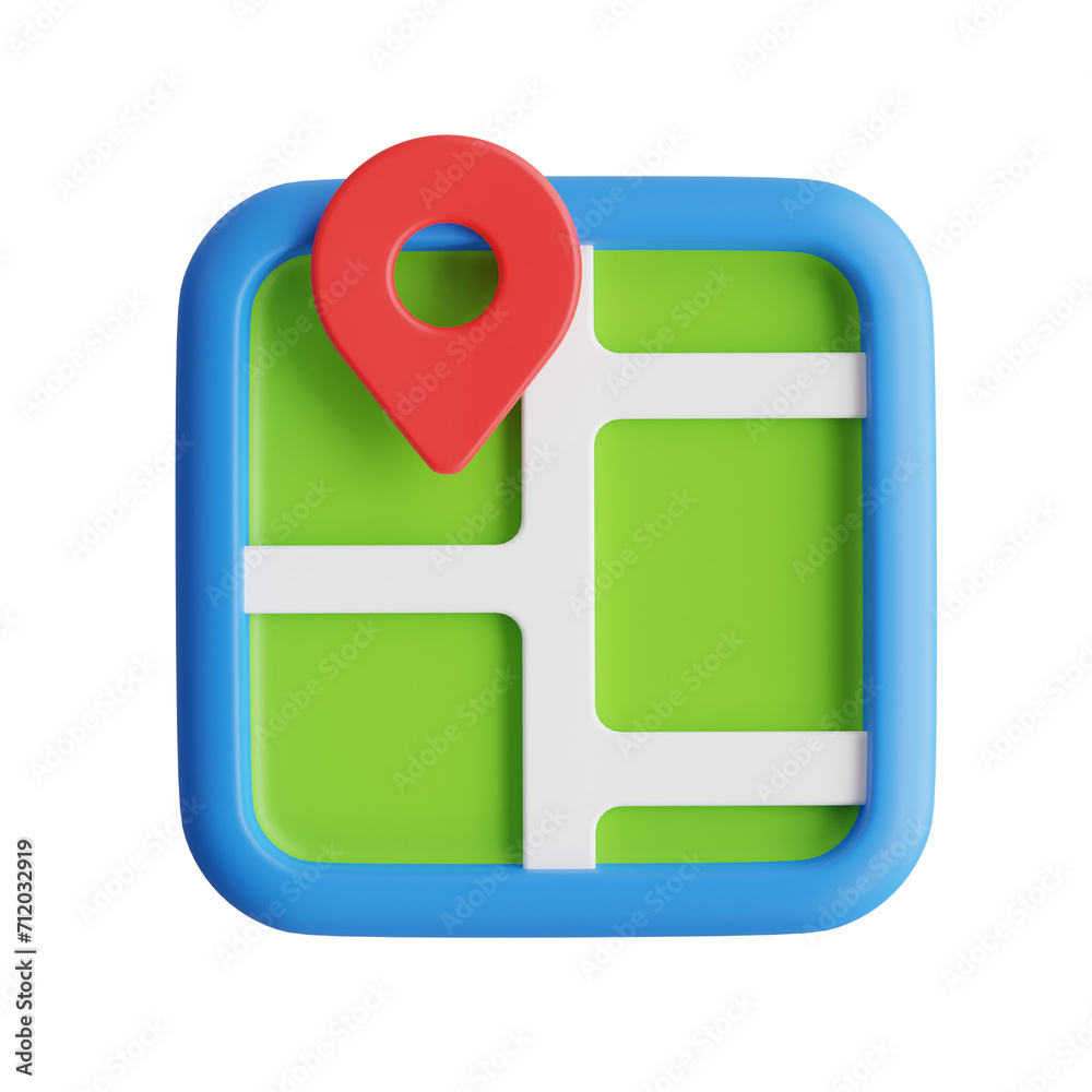 Poster 3d map model navigating your way with precision. 3d illustration, 3d element, 3d rendering. 3d visua