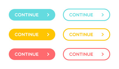 Vector Set of Continue Buttons