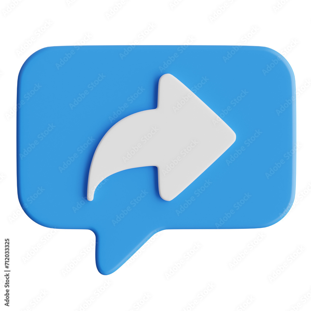 Aufkleber 3D Resend Model Optimizing Communication Platforms for Seamless Interaction. 3d illustration, 3d element, 3d rendering. 3d visualization isolated on a transparent background