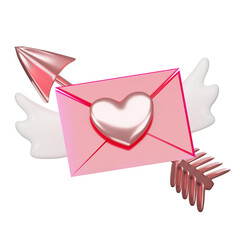 Valentine 3D icon image Ideal for digital greetings, this 3D image conveys affection with elegance and adds a touch of celebration isolated on a transparent background.