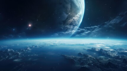 Obraz na płótnie Canvas galaxy space studio background illustration universe planets, moon rocket, nebula celestial galaxy space studio background