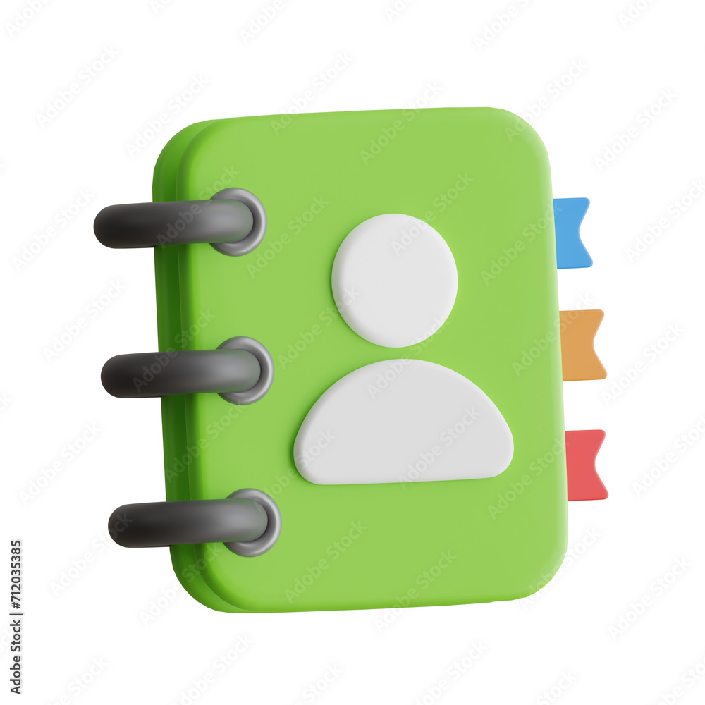Aufkleber 3D Contact Model Initiating Communication. 3d illustration, 3d element, 3d rendering. 3d visualization isolated on a transparent background