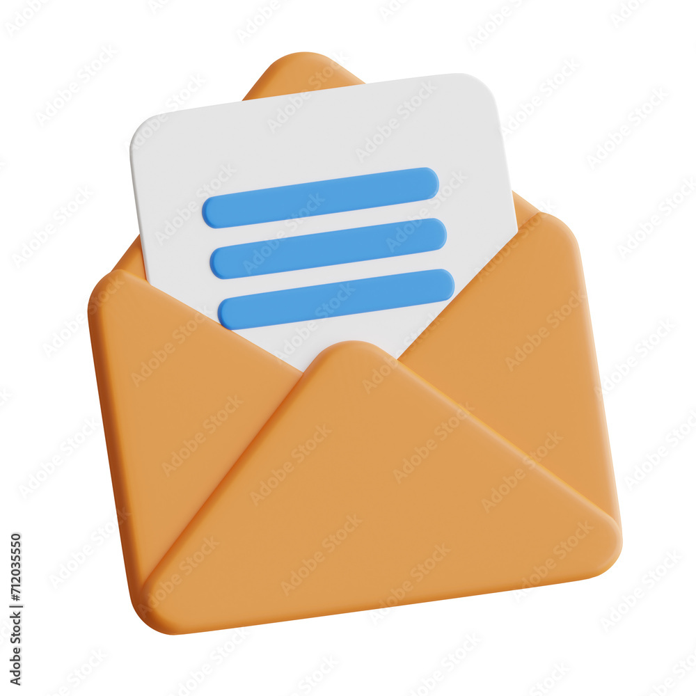Poster 3d email model accessing your digital correspondence with ease. 3d illustration, 3d element, 3d rend