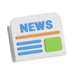 3D News Model Staying Informed. 3d illustration, 3d element, 3d rendering. 3d visualization isolated on a transparent background