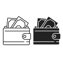 money wallet flat icon vector