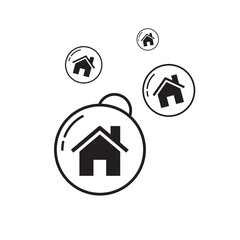 house  Bubble icon. House price bubble icon isolated on white background - illustration.