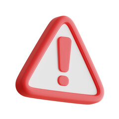 3D Warning Model Promoting Safety Awareness in Digital Interfaces. 3d illustration, 3d element, 3d rendering. 3d visualization isolated on a transparent background