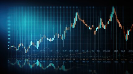Naklejka premium A Investment finance chart infographic with ,stock market business and exchange financial growth graph., photo, on a blue background.