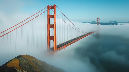 サンフランシスコのゴールデンゲートブリッジGenerativeAI - obrazy, fototapety, plakaty