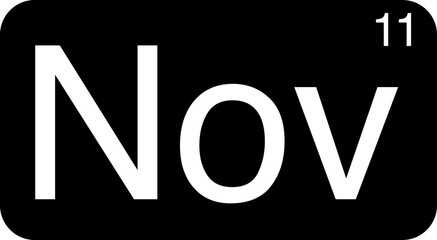 black and white, November, month, 11, icon