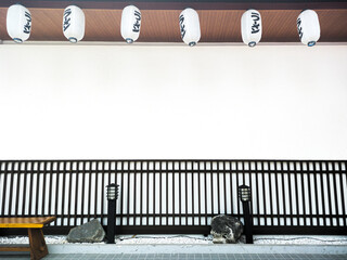 Traditional Japanese exterior with white lantern