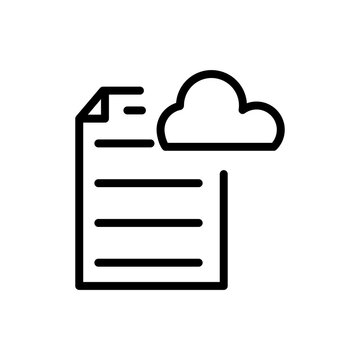 cloud paper document line logo icon vector image