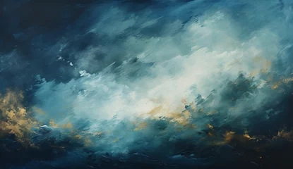 Foto auf Acrylglas Bright aquarelle painted lightning night sky and thunder storm. Created with Ai © Design Dockyard