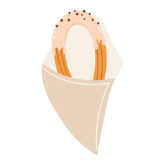 Homemade Spanish churros with sugar and cinnamon