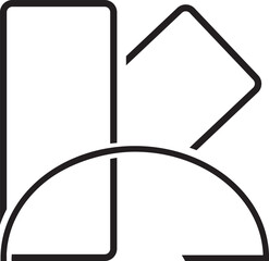 Outline initial letter logo vector element