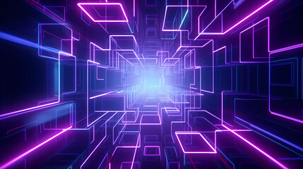 Fototapeta premium Abstract line art background, technological background