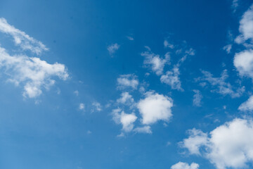 Blue sky background with clouds. Empty sky