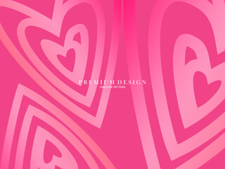 Pink heart background with modern concept. Romantic cute background.