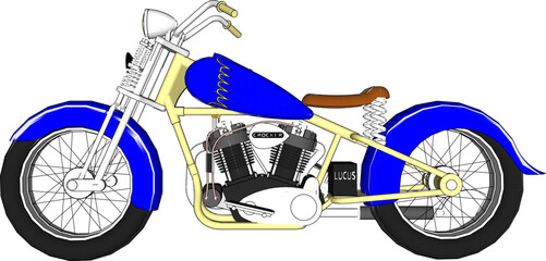 Vector sketch illustration of custom modified motorbike design for touring and competition