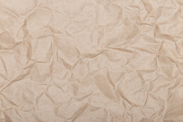 Brown wrinkle recycle paper background, Brown Craft crumpled paper, cardboard background.