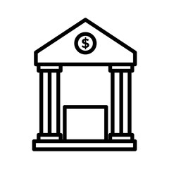 pillar bank line icon logo vector image