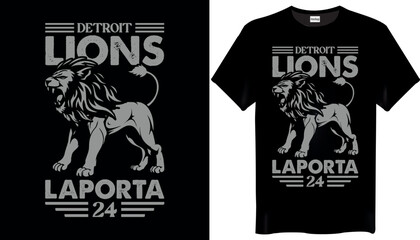 Detroit Lions Laporta 24 Typography Graphic T Shirt Design