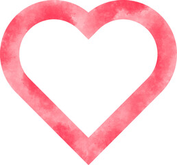 heart watercolor isolatd on transparent or white background 