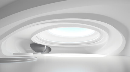 Fototapeta premium abstract white background architecture glossy room 3d render