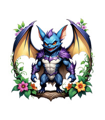 Fierce bat devil mascot, for t-shirt images ready to print