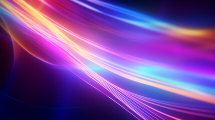 glowing sparkling colorful lines moving on bright color background