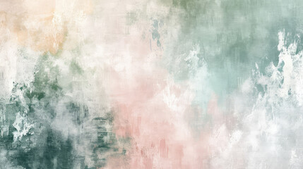Watercolor abstract background on canvas with a dynamic mix of dusty rose, sage green and cream