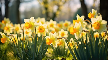vibrant fresh spring background illustration renewal growth, nature greenery, sunshine flowers vibrant fresh spring background
