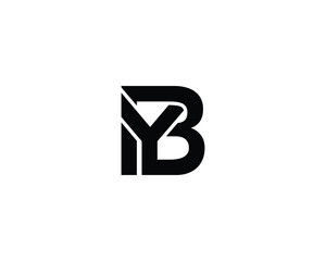 BY YB LOGO DESIGN VECTOR TEMPLATE