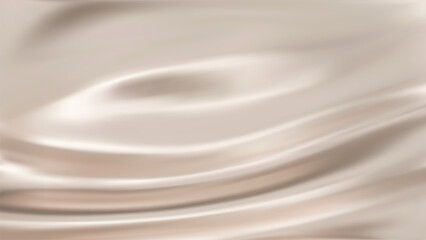 Obraz premium Abstract light beige gradient background. Minimalistic subtle wavy silk texture. 3D vector illustration.