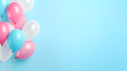 Fototapeta na wymiar Celebration background with balloon decoration with copy space