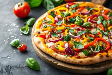 A Freshly Baked Vegan Pizza Ready To Be Served