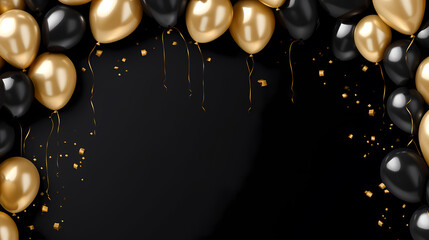 Naklejka premium Celebration background with balloon decoration with copy space