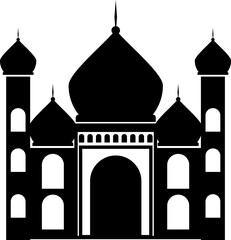 Silhouette mosque illustration vector element