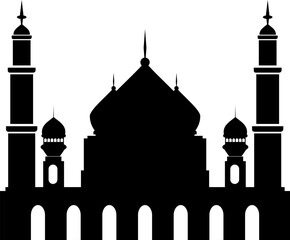 Silhouette mosque illustration vector element