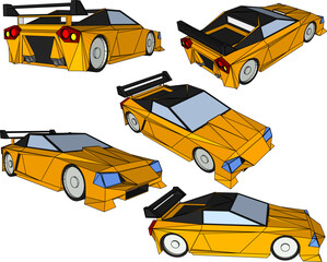 Vector sketch illustration of new concept luxury sports car car design - obrazy, fototapety, plakaty