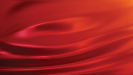 Abstract red to orange gradient background with pink light. Minimalistic subtle wavy silk texture. 3D vector illustration.